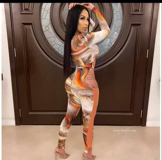 Woman plaid rompertight long